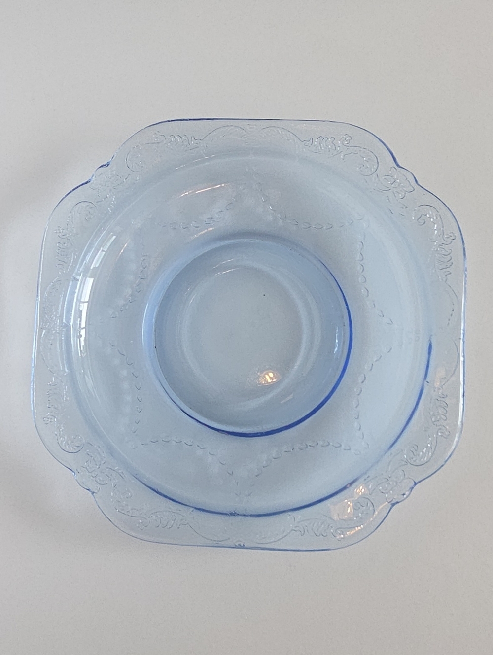 Indiana Glass Recollectioon Madrid Blue 5.75" Saucer Plate Set of 2